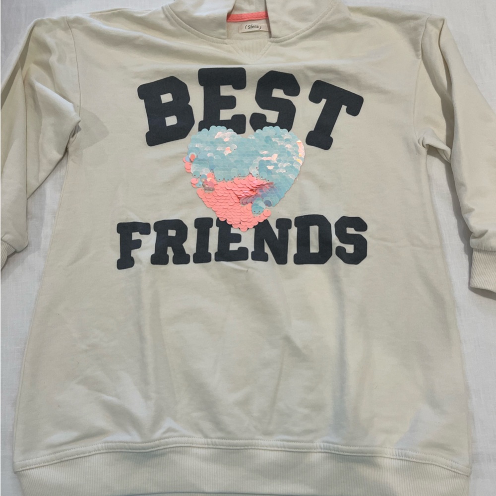 SFERRA Kids Sweatshirt - Cream with Black and Pink Accents